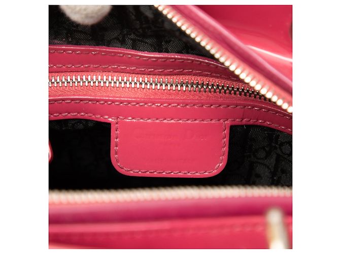 Dior Rosa Medio Patente Cannage Lady Dior - vista 5