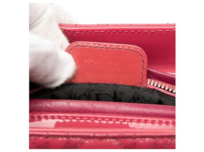 Dior Rosa Medio Patente Cannage Lady Dior - vista 6