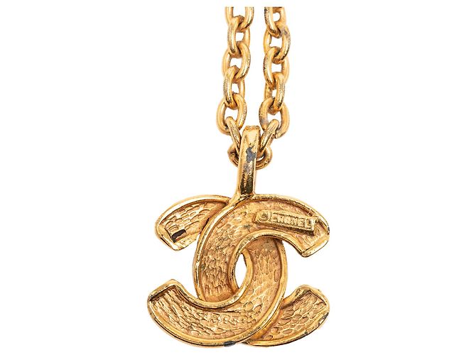 Collana pendente CC trapuntata in oro placcato Chanel D'oro - vista 2