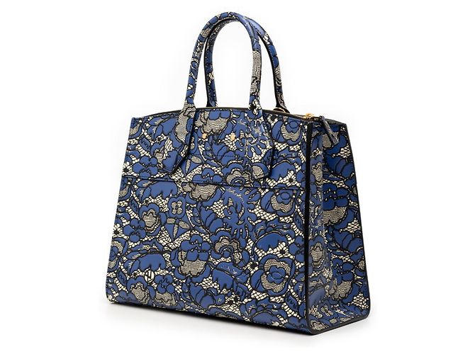 Borsa City Steamer MM in pizzo floreale Louis Vuitton Nero Bianco Blu - vista 2