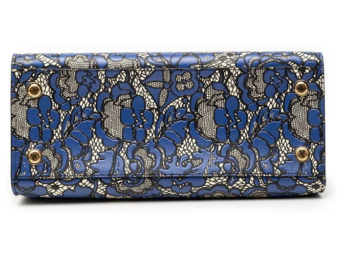 Borsa City Steamer MM in pizzo floreale Louis Vuitton Nero Bianco Blu - vista 3