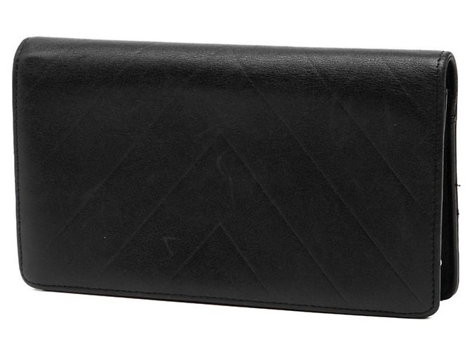 Chanel V-Stitch Coco Mark Bifold Langbörse in Schwarz - Ansicht 2