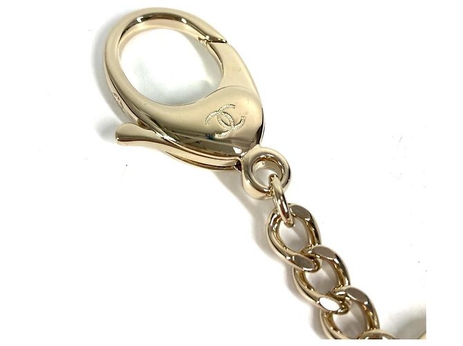 Portachiavi in metallo dorato Chanel con cuore CC Coco D'oro - vista 6