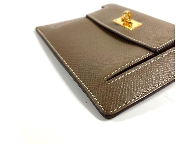 Monedero compacto Kelly Pocket de Hermès en gris Etoupe Castaño Gris pardo - vista 4