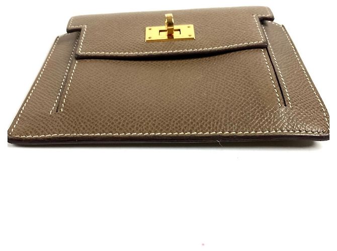 Monedero compacto Kelly Pocket de Hermès en gris Etoupe Castaño Gris pardo - vista 5