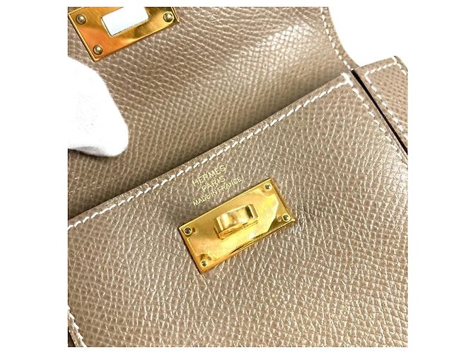 Monedero compacto Kelly Pocket de Hermès en gris Etoupe Castaño Gris pardo - vista 9
