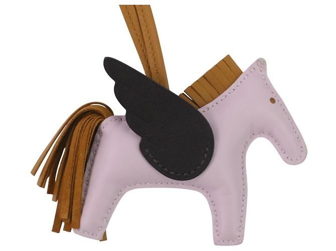 Charm per borsa Hermès Rodeo Pegasus PM Rosa Damier ebene - vista 3