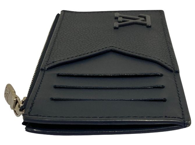 Billetera compacta Louis Vuitton Aerogram Fragment Azul marino - vista 3