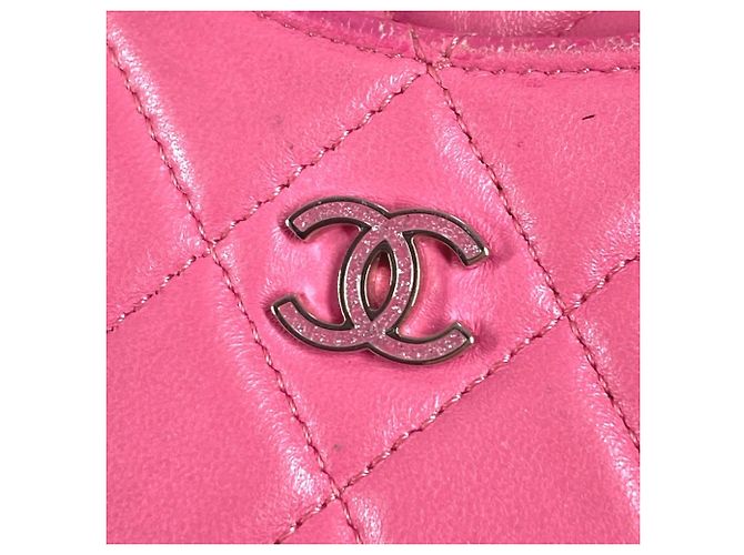 Cartera larga de cuero rosa Chanel - vista 12