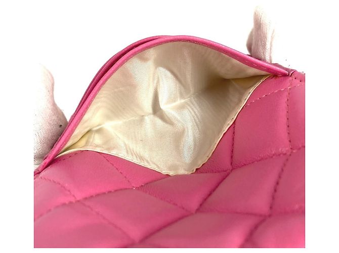 Cartera larga de cuero rosa Chanel - vista 13