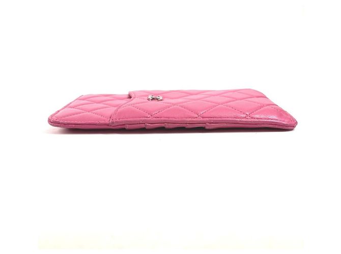 Cartera larga de cuero rosa Chanel - vista 3