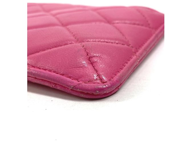 Cartera larga de cuero rosa Chanel - vista 4