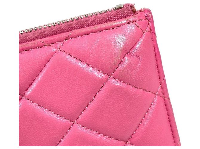 Cartera larga de cuero rosa Chanel - vista 6