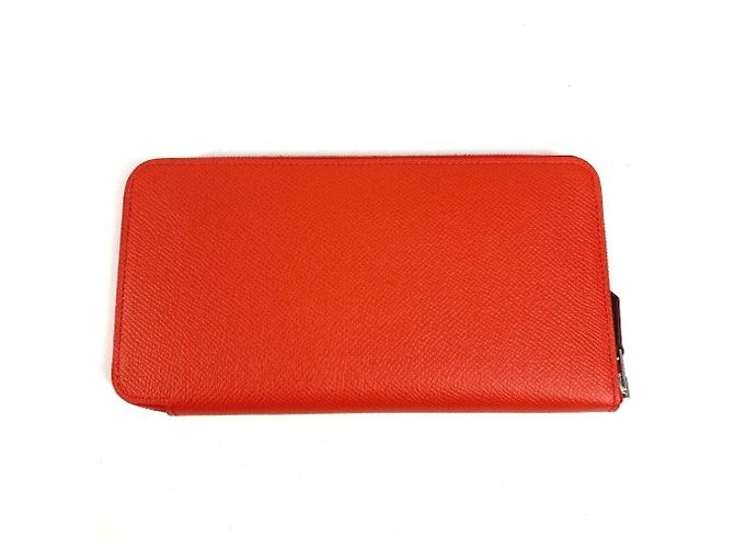 Hermès HERMES Azap Long Cartera de Seda Naranja - vista 2