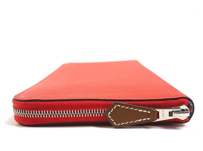 Hermès HERMES Azap Long Cartera de Seda Naranja - vista 3
