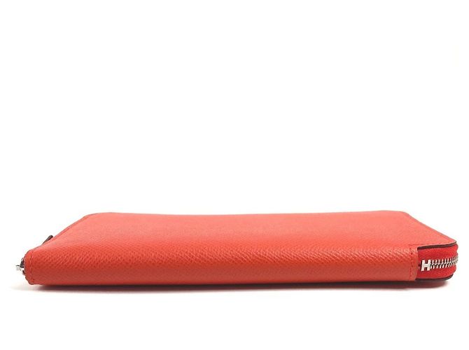Hermès HERMES Azap Long Cartera de Seda Naranja - vista 5