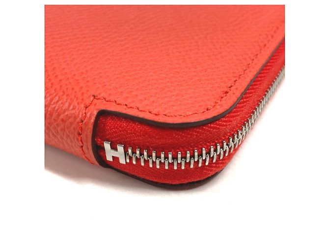 Hermès HERMES Azap Long Cartera de Seda Naranja - vista 6