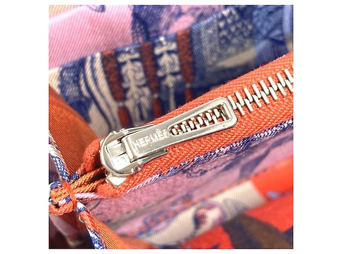 Hermès HERMES Azap Long Cartera de Seda Naranja - vista 9
