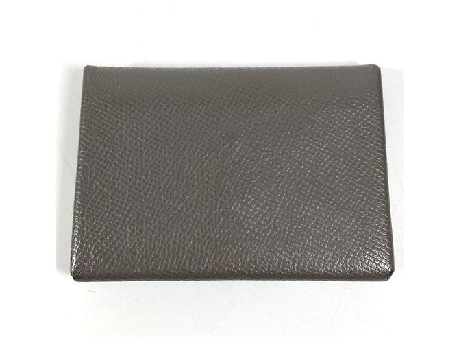 Hermès HERMES Cartera Bifold Calvi Duo en Gris Castaño - vista 8