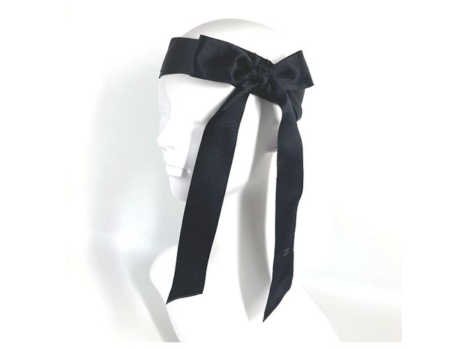 Fascia per capelli in seta CHANEL Nero - vista 2