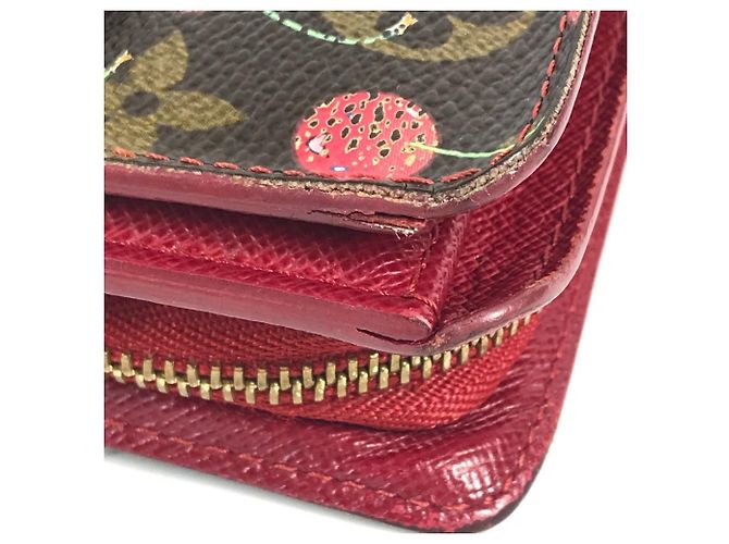 Billetera compacta con cremallera Monogram Cherry Louis Vuitton Castaño Roja - vista 16