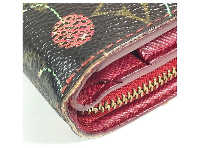 Billetera compacta con cremallera Monogram Cherry Louis Vuitton Castaño Roja - vista 17