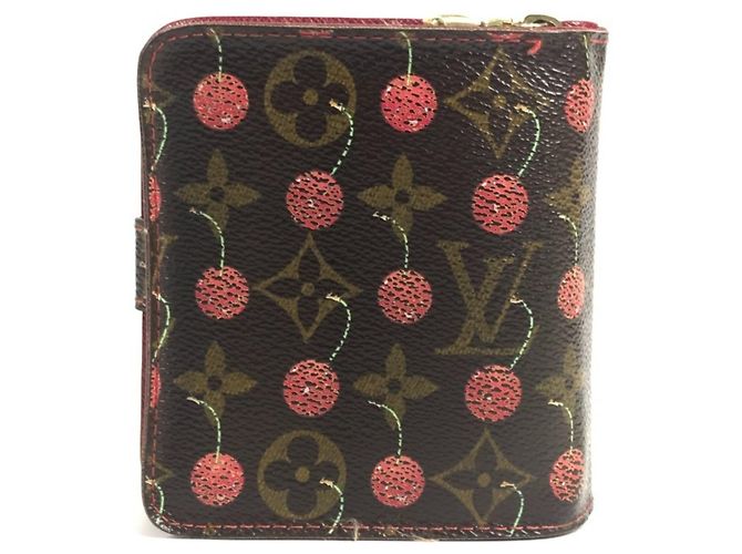 Billetera compacta con cremallera Monogram Cherry Louis Vuitton Castaño Roja - vista 2