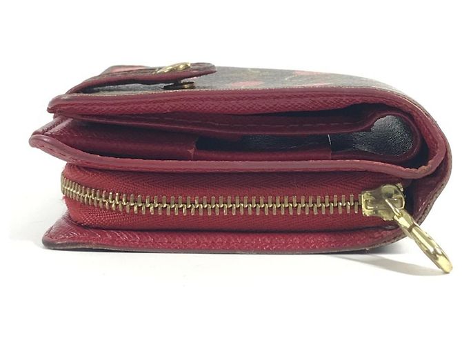 Billetera compacta con cremallera Monogram Cherry Louis Vuitton Castaño Roja - vista 4