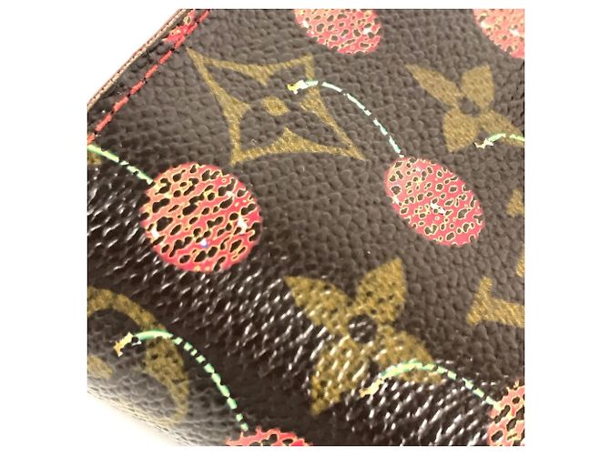 Billetera compacta con cremallera Monogram Cherry Louis Vuitton Castaño Roja - vista 7