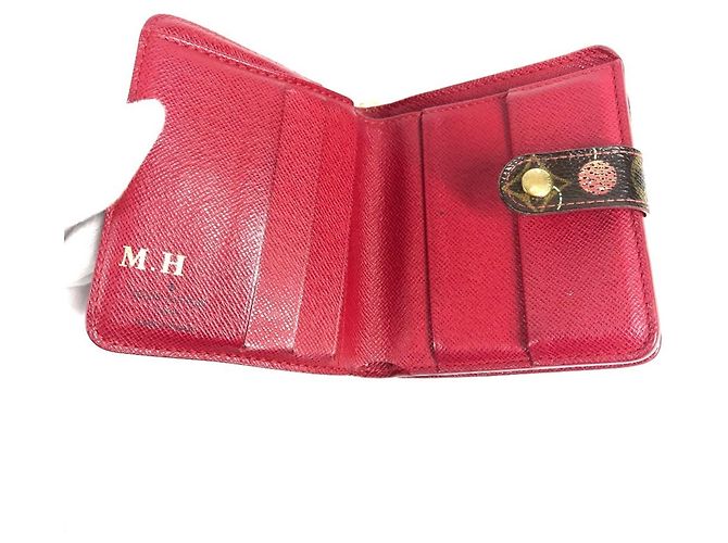 Billetera compacta con cremallera Monogram Cherry Louis Vuitton Castaño Roja - vista 8