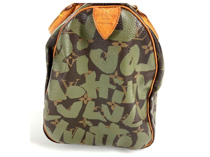 Louis Vuitton Monogram Graffiti Speedy 30 Tote Bag Braun Khaki - Ansicht 3