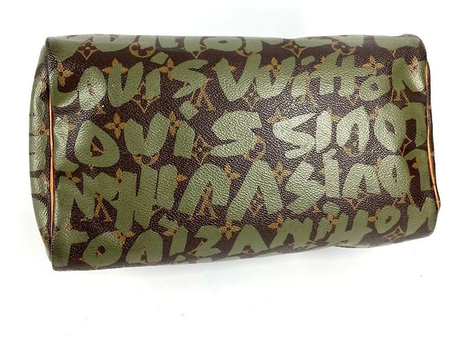 Louis Vuitton Monogram Graffiti Speedy 30 Tote Bag Braun Khaki - Ansicht 9
