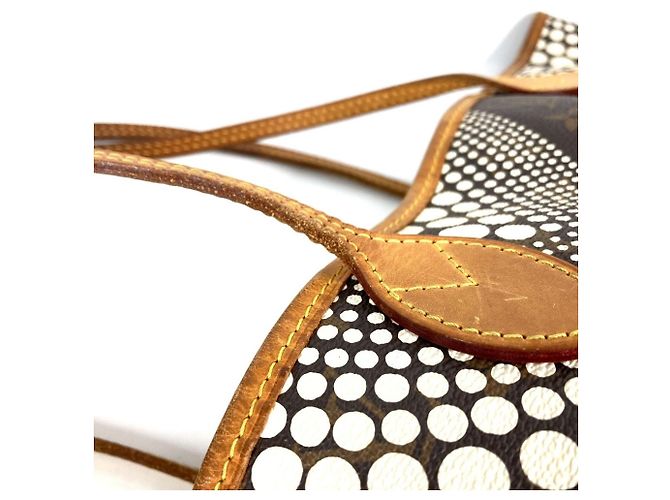 Louis Vuitton Monogram Pumpkin Dot Neverfull MM Tasche Braun Weiß - Ansicht 12