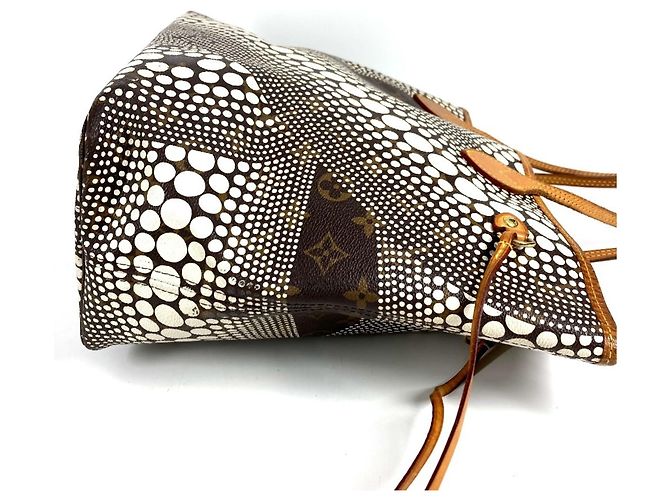 Louis Vuitton Monogram Pumpkin Dot Neverfull MM Tasche Braun Weiß - Ansicht 3