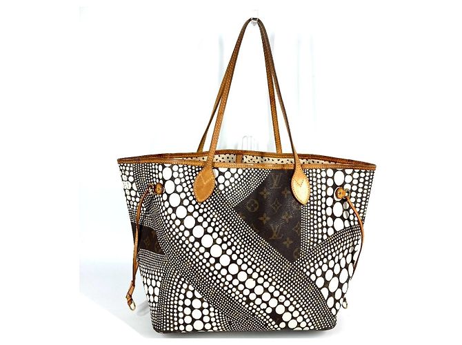 Louis Vuitton Monogram Pumpkin Dot Neverfull MM Tasche Braun Weiß - Ansicht 6
