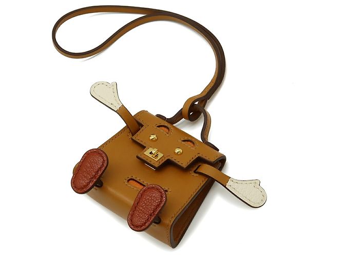 Hermès HERMES Kelly Doll Bijoux de Sac Portachiavi Marrone Arancione - vista 2