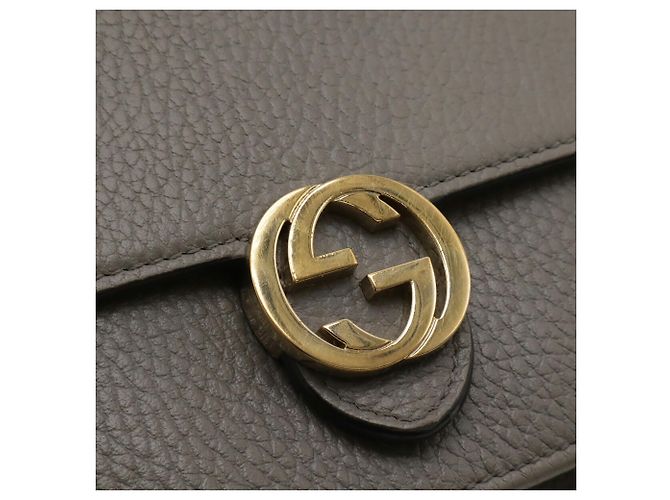 GUCCI Portafoglio a Spalla con Catena Interlocking G Marrone - vista 5