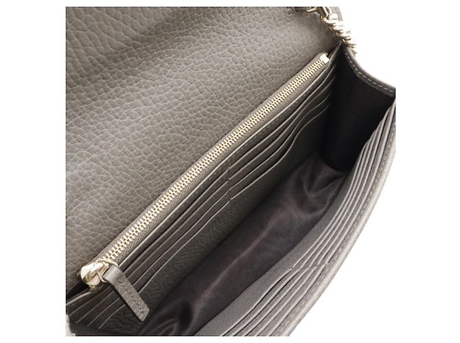 GUCCI Portafoglio a Spalla con Catena Interlocking G Marrone - vista 7