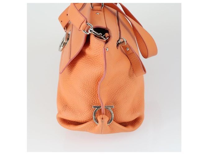 Borsa Sofia in pelle granulata grande Salvatore Ferragamo Arancione - vista 3