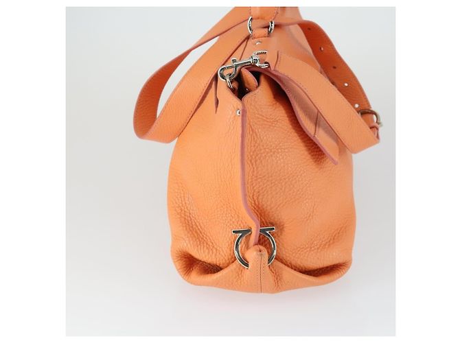 Borsa Sofia in pelle granulata grande Salvatore Ferragamo Arancione - vista 4