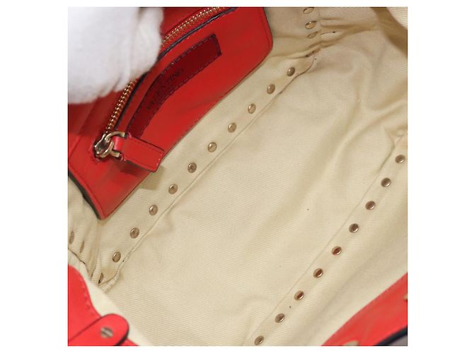 Valentino Garavani Rockstud Tote Mini in Pelle Morbida Rosso - vista 5