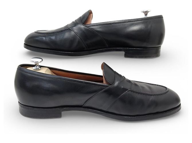 JM Weston SCARPE EDWARD GREEN MONTPELLIER 12E 46 MOCASSINI IN PELLE NERA Nero - vista 2