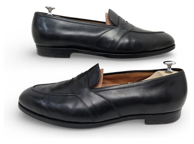 JM Weston SCARPE EDWARD GREEN MONTPELLIER 12E 46 MOCASSINI IN PELLE NERA Nero - vista 3