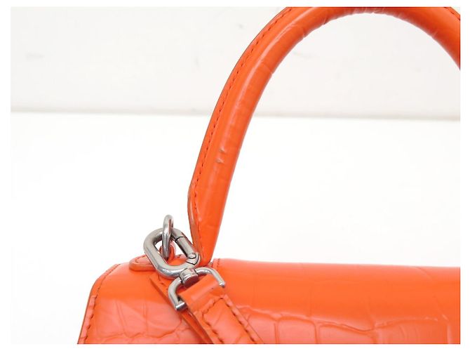 BORSA BALENCIAGA HOURGLASS TOP HANDLE PM 593546 IN PELLE STILE COCODRILLO - vista 16