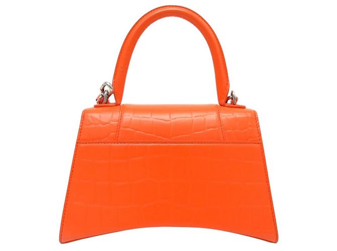 BORSA BALENCIAGA HOURGLASS TOP HANDLE PM 593546 IN PELLE STILE COCODRILLO - vista 2