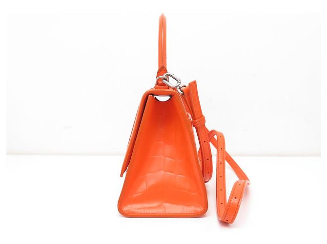 BORSA BALENCIAGA HOURGLASS TOP HANDLE PM 593546 IN PELLE STILE COCODRILLO - vista 4