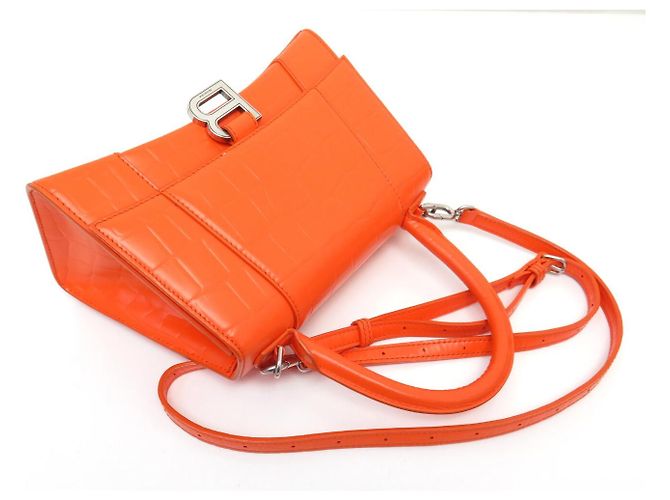 BORSA BALENCIAGA HOURGLASS TOP HANDLE PM 593546 IN PELLE STILE COCODRILLO - vista 6