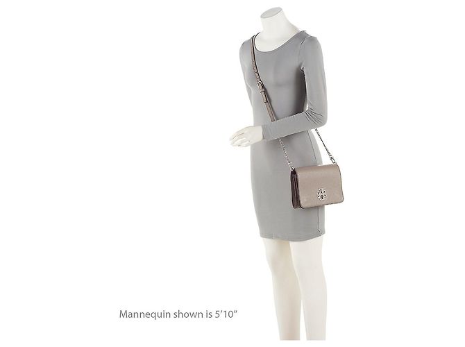 Borsa a tracolla in pelle Britten Combo di Tory Burch Grigio - vista 5