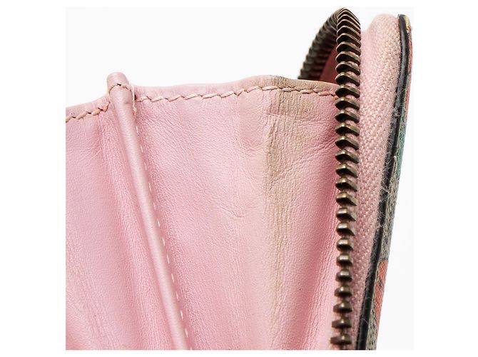 Gucci GG Supreme Strawberry Zip Around Wallet Marrone Beige - vista 9