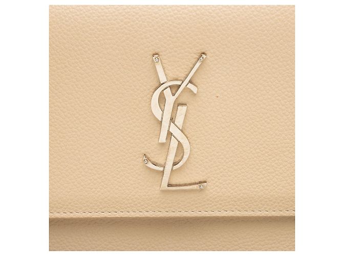 Borsa a Spalla Media Monogram Sunset in Pelle di Vitello Grana Saint Laurent Marrone Beige - vista 10